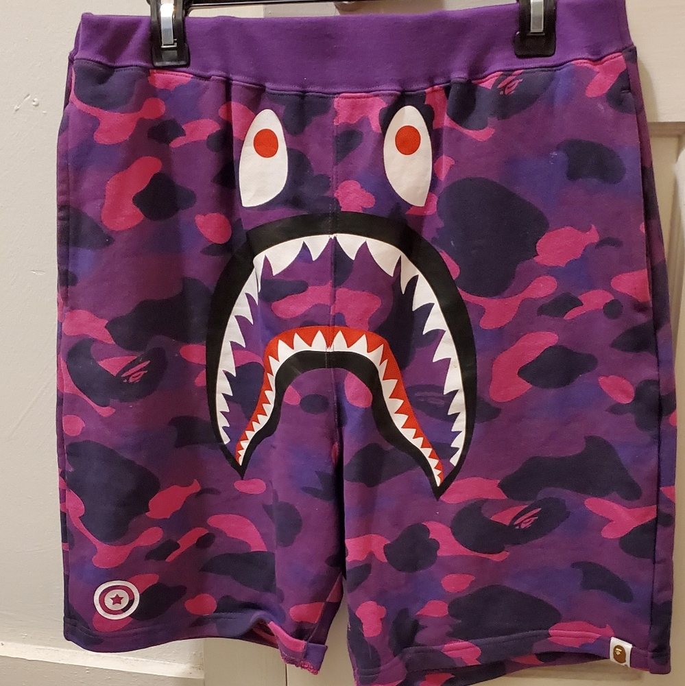 BAPE Color Camo Shark Sweat Shorts